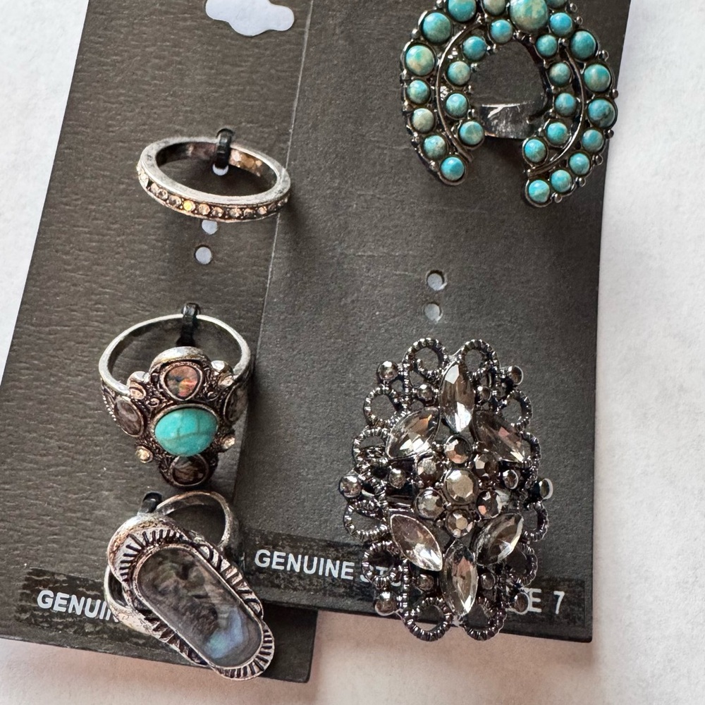 SHYANNE- Silver Turquoise 5 Rings